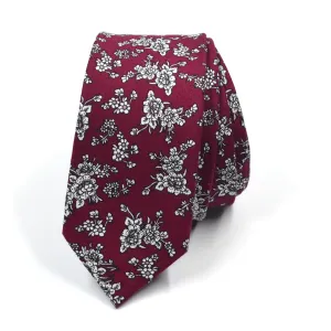 Floral Burgundy Tie