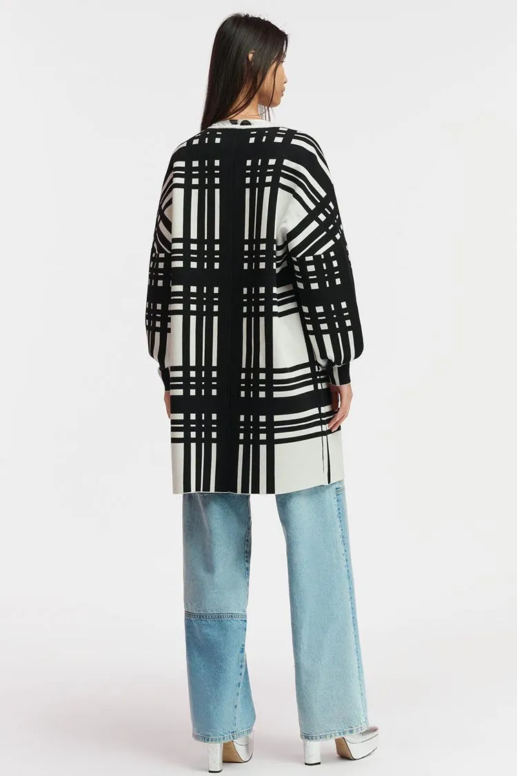 Flow Checked Knit Coat | FINAL SALE