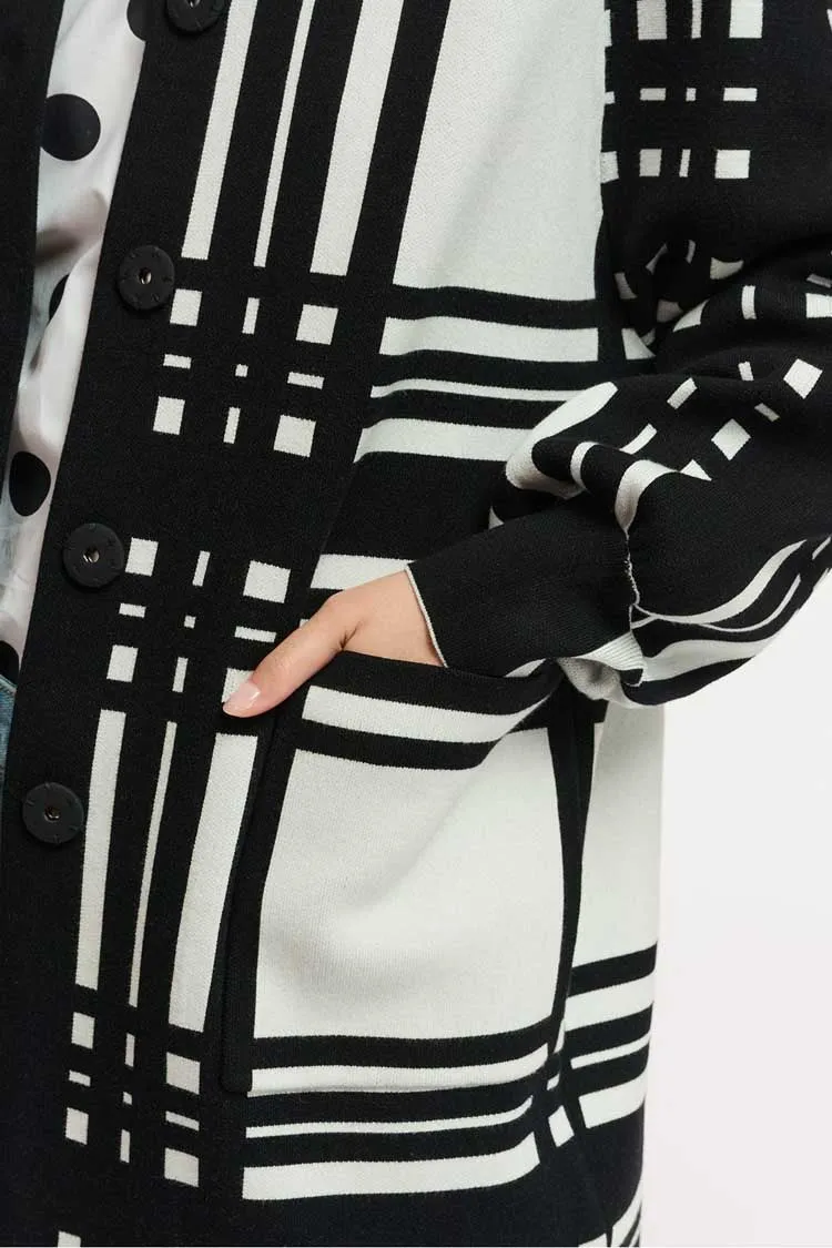 Flow Checked Knit Coat | FINAL SALE
