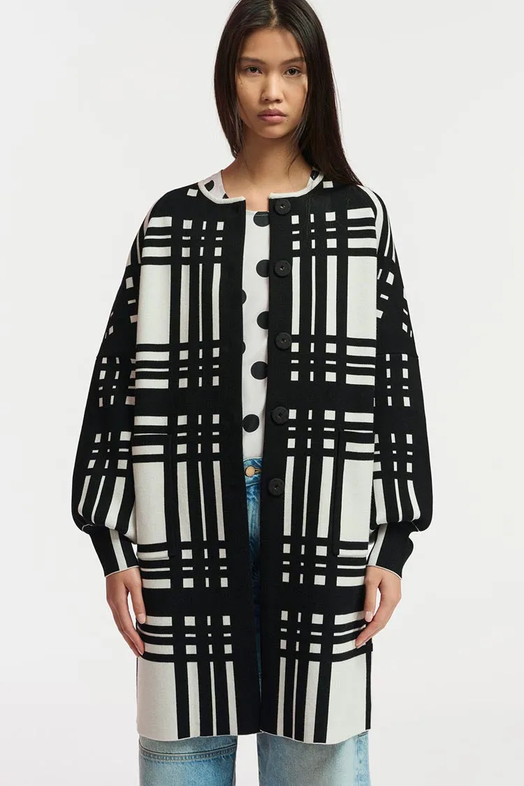 Flow Checked Knit Coat | FINAL SALE