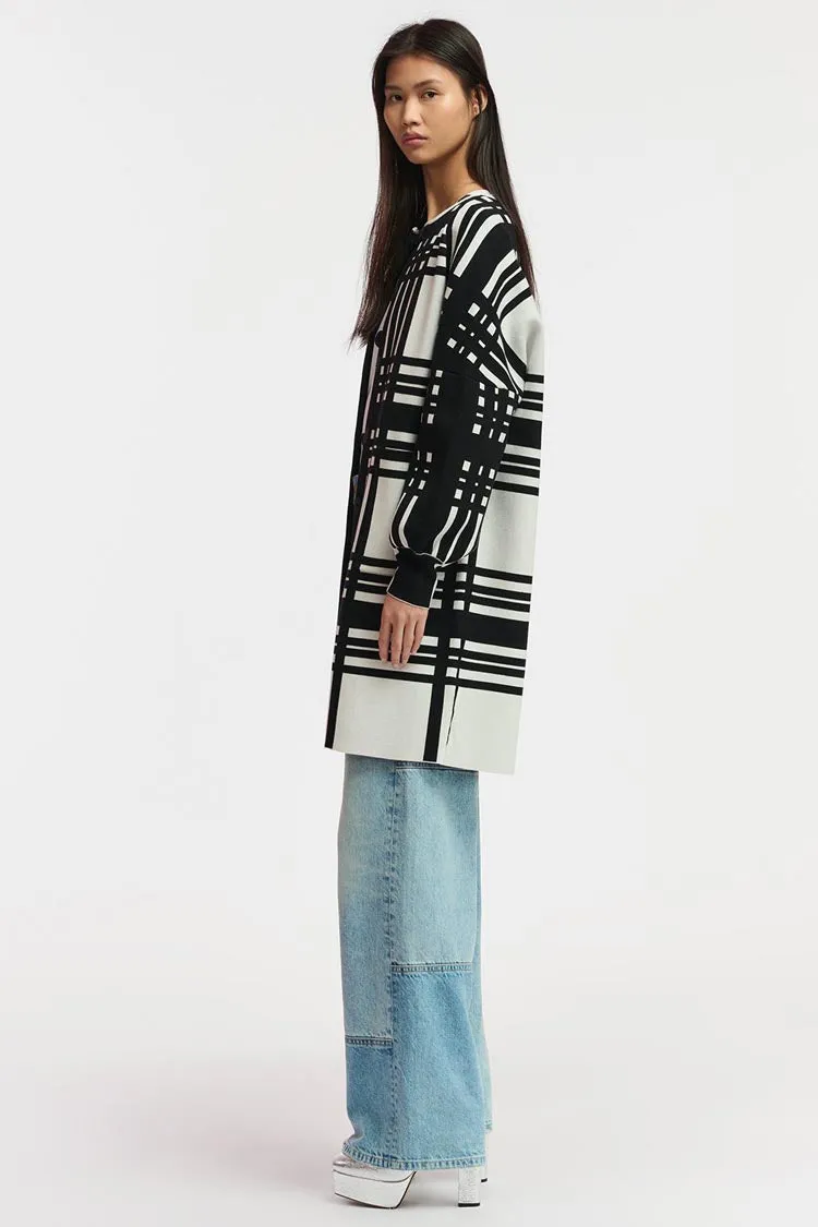 Flow Checked Knit Coat | FINAL SALE