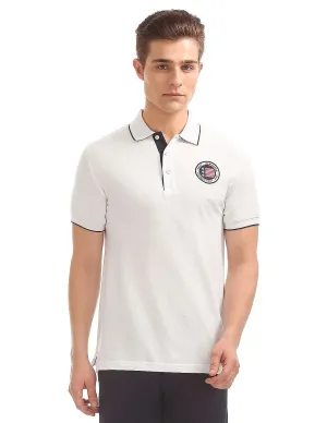 GANT White American Flag Patch Pique Rugger Polo 2022011 Size M NWT