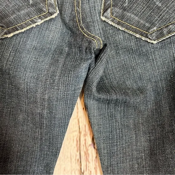 GoldSign Desire Lowrise Distressed Flare Bootcut Denim Jeans USA Made SZ 27 EUC