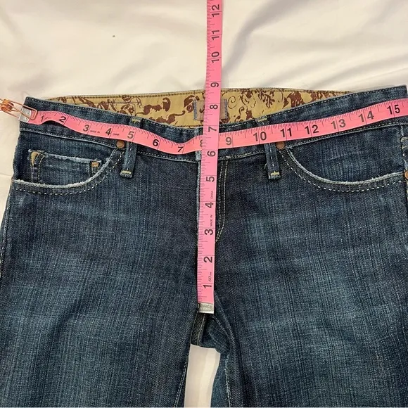 GoldSign Desire Lowrise Distressed Flare Bootcut Denim Jeans USA Made SZ 27 EUC