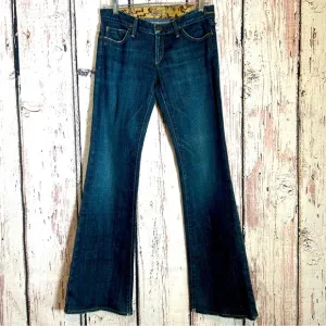 GoldSign Desire Lowrise Distressed Flare Bootcut Denim Jeans USA Made SZ 27 EUC