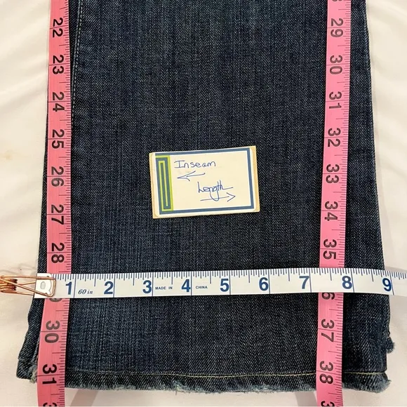 GoldSign Desire Lowrise Distressed Flare Bootcut Denim Jeans USA Made SZ 27 EUC