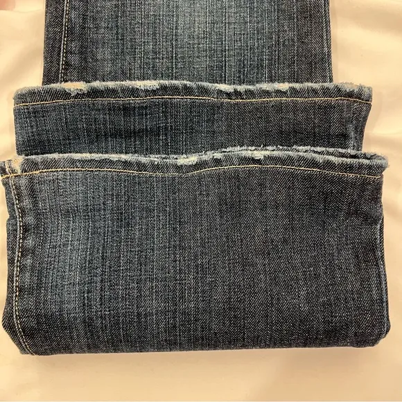 GoldSign Desire Lowrise Distressed Flare Bootcut Denim Jeans USA Made SZ 27 EUC