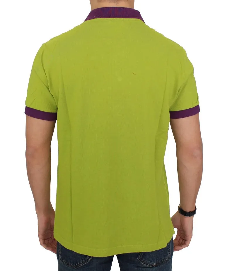 Green cotton polo t-shirt