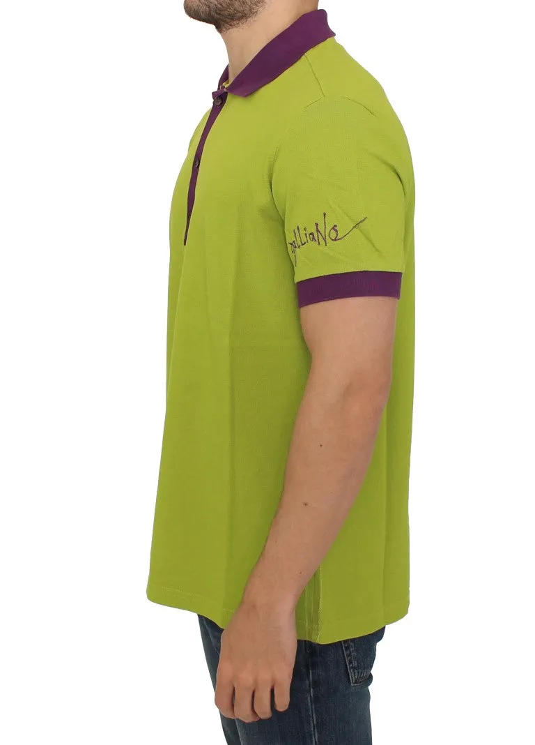Green cotton polo t-shirt