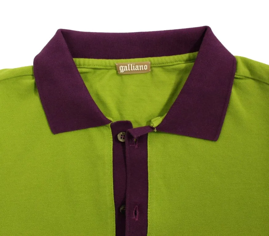 Green cotton polo t-shirt