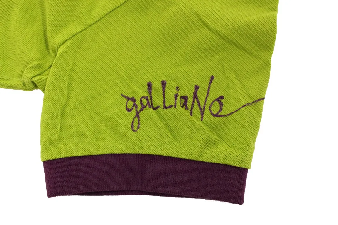 Green cotton polo t-shirt
