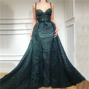 Green Sexy  Evening Dresses   Lace  Fashion Mermaid Evening Gowns