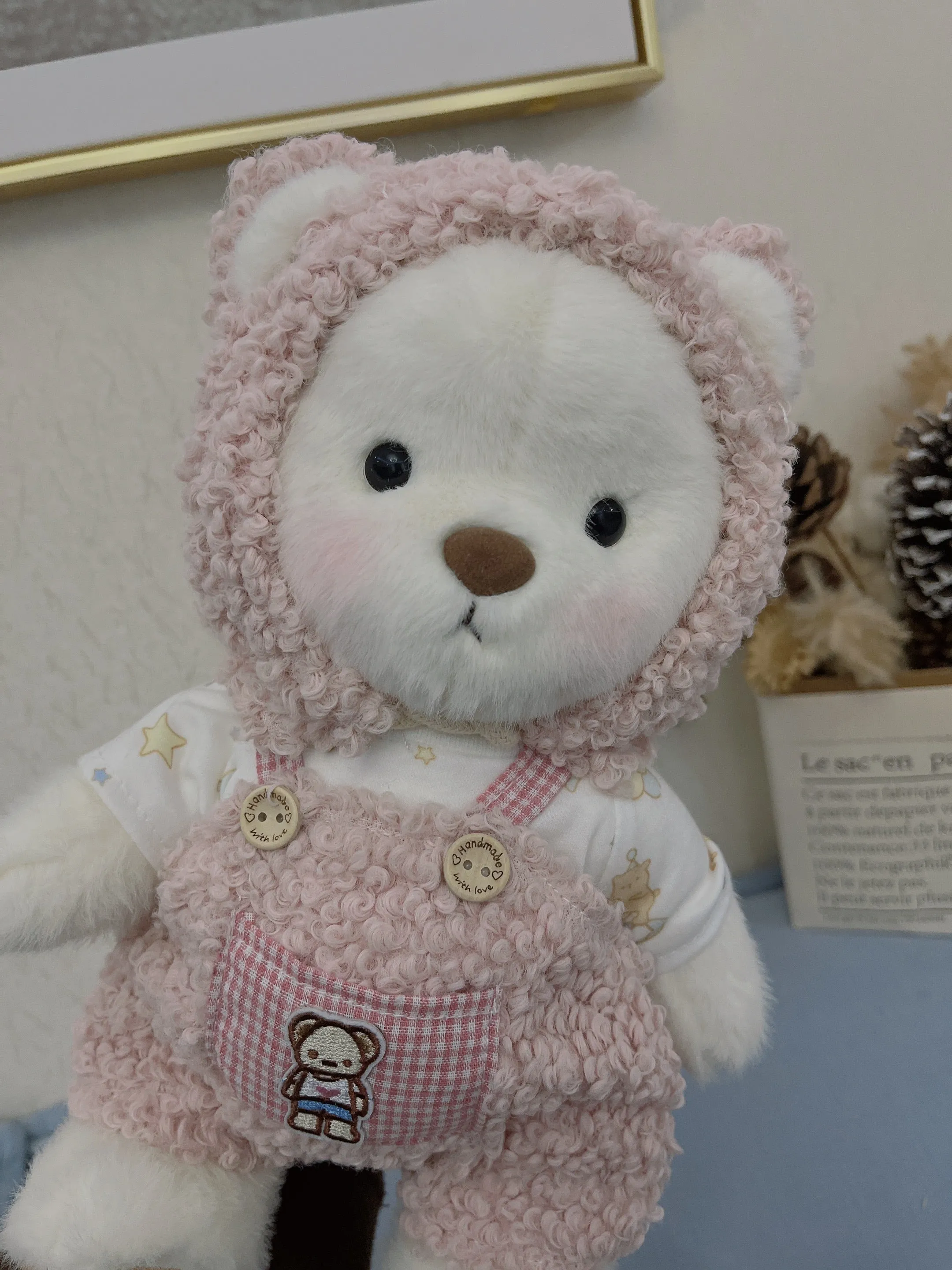 Handmade Cute Teddy Bears With Lotso Bear Suits Stuffed Bear Toys Valentines Day Decor Gifts for Her / Girlfriend Lover Mom Kids