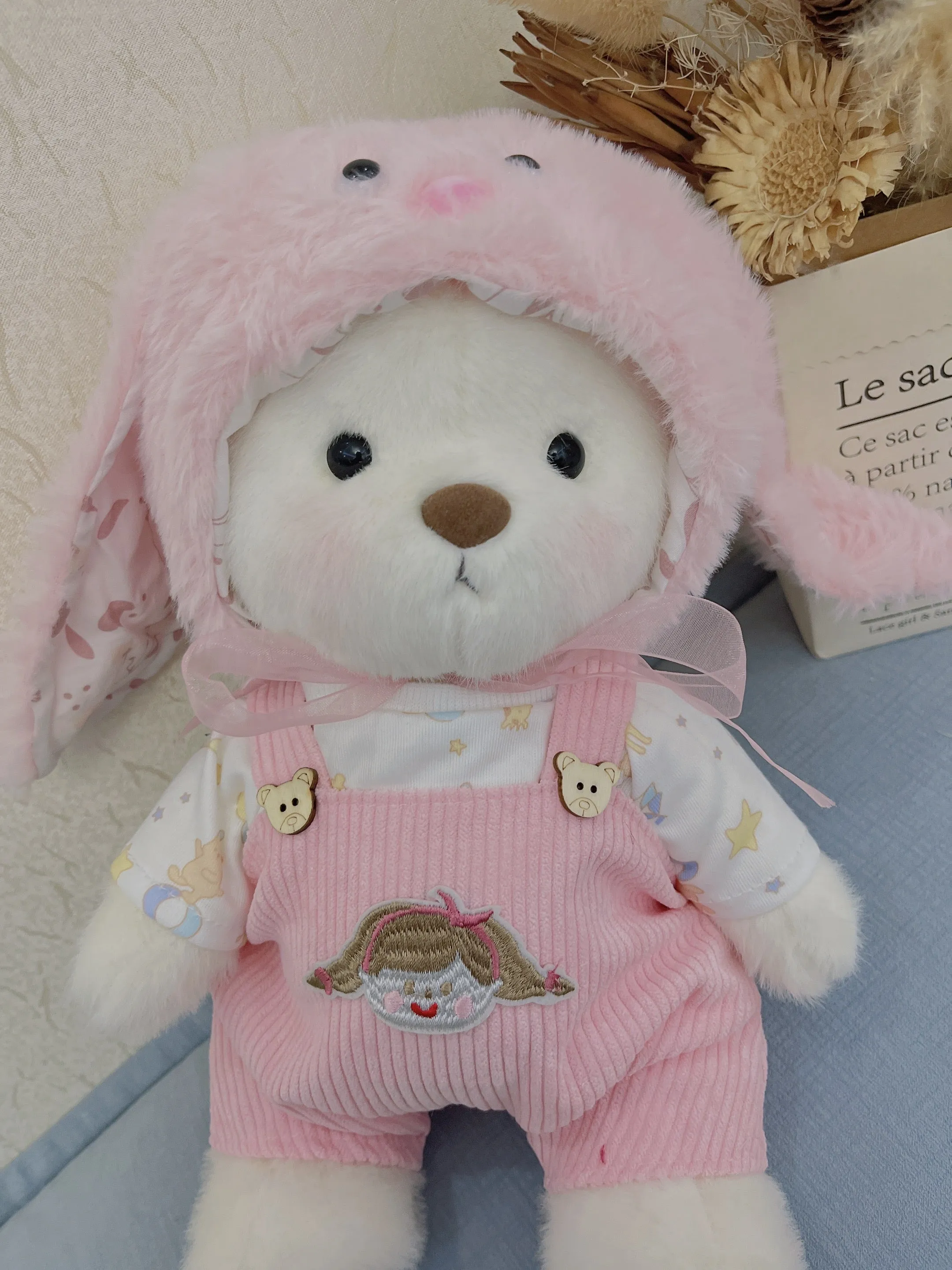 Handmade Cute Teddy Bears With Lotso Bear Suits Stuffed Bear Toys Valentines Day Decor Gifts for Her / Girlfriend Lover Mom Kids