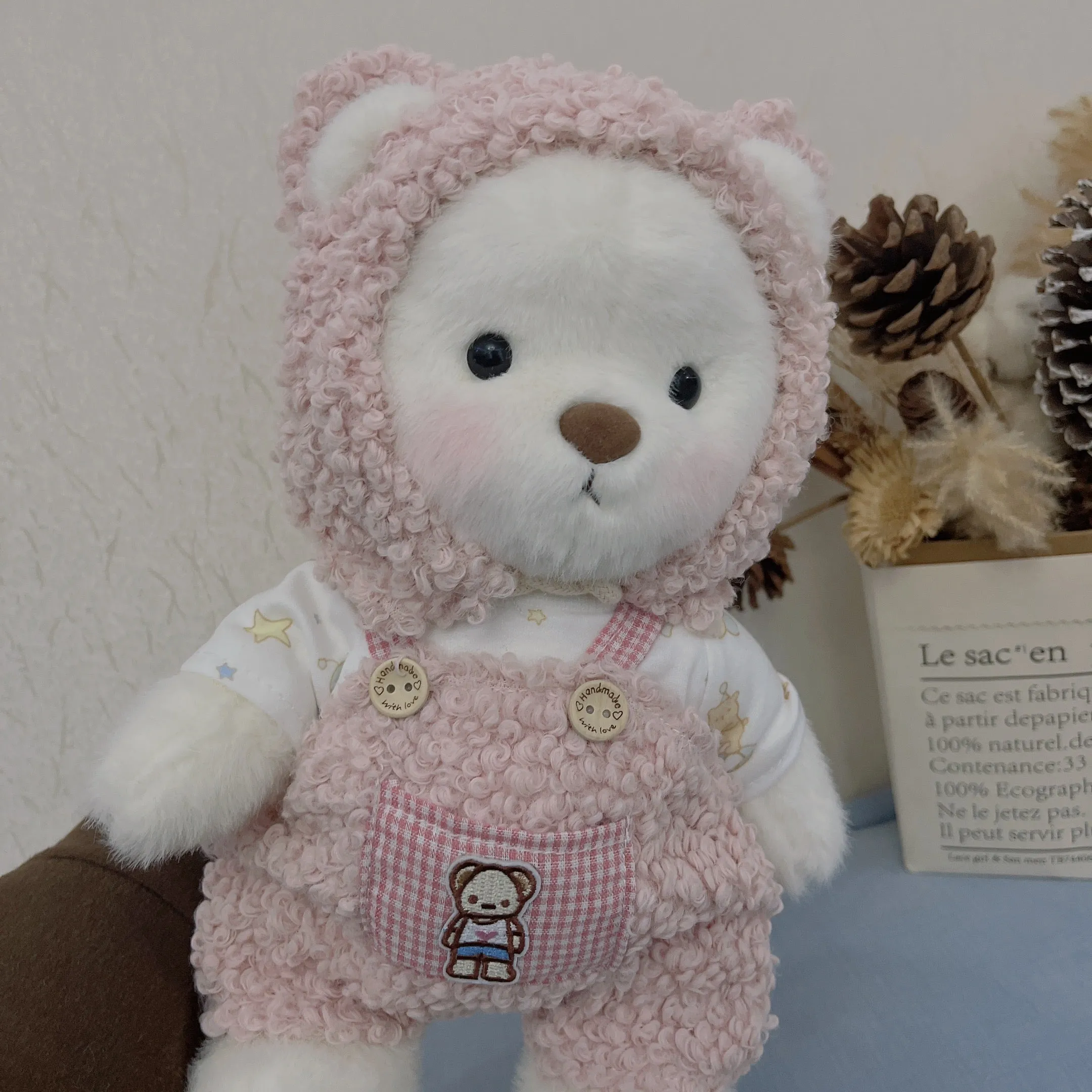 Handmade Cute Teddy Bears With Lotso Bear Suits Stuffed Bear Toys Valentines Day Decor Gifts for Her / Girlfriend Lover Mom Kids