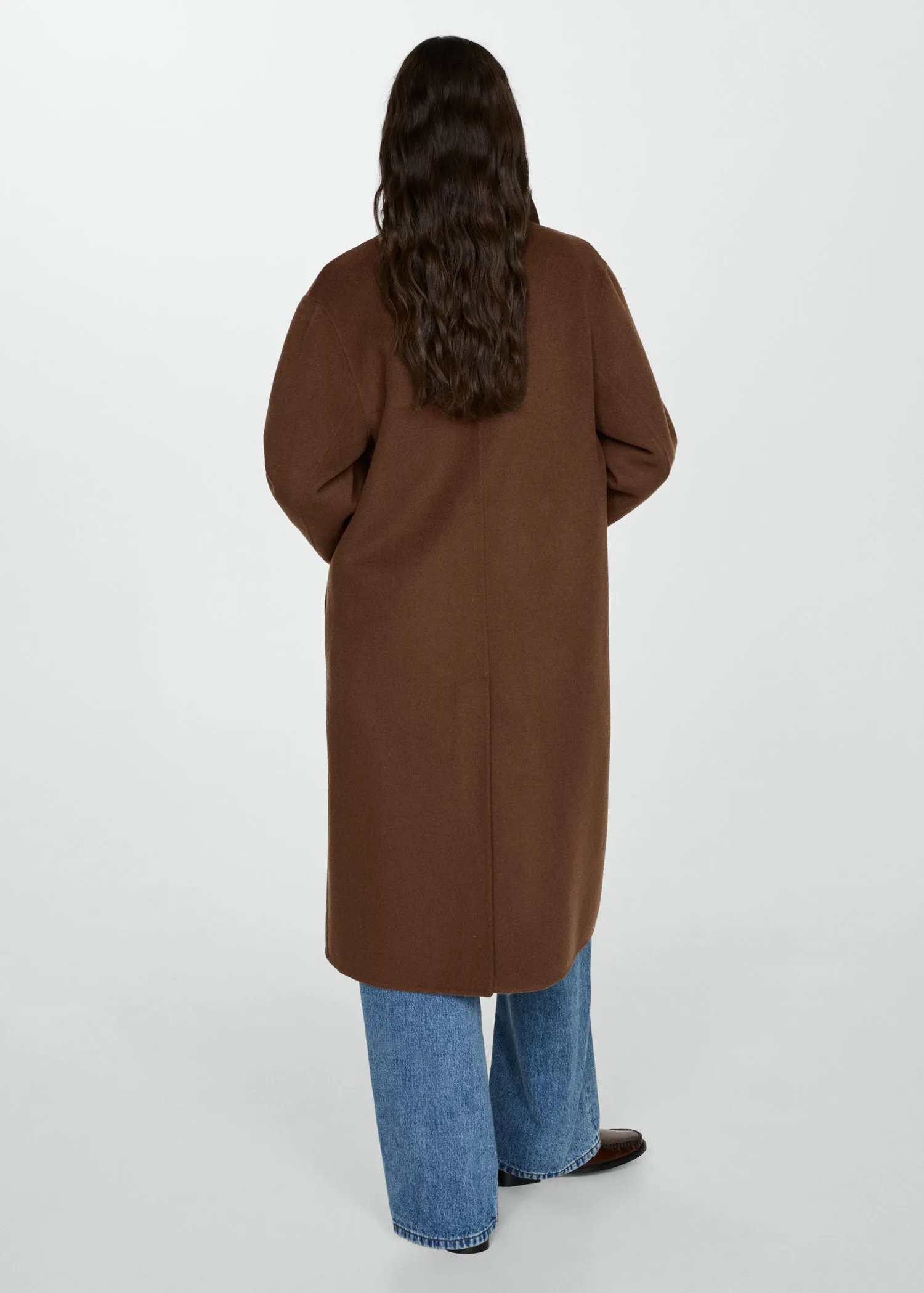 Handmade oversized wool coat - Dark Brown