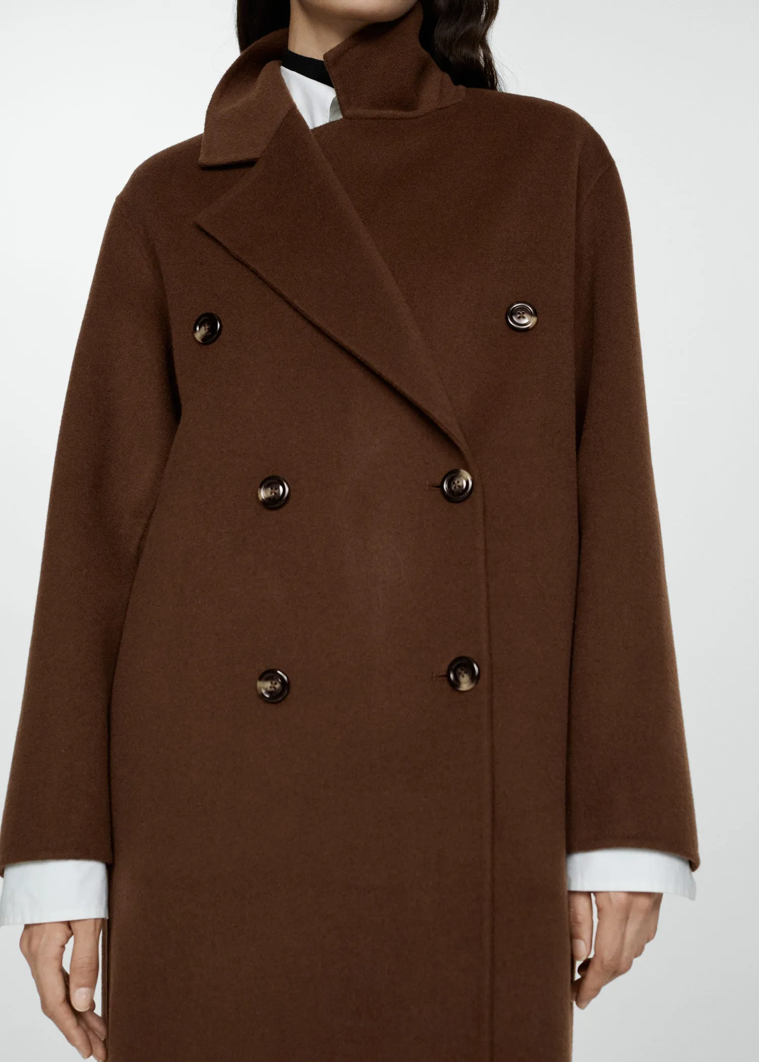 Handmade oversized wool coat - Dark Brown