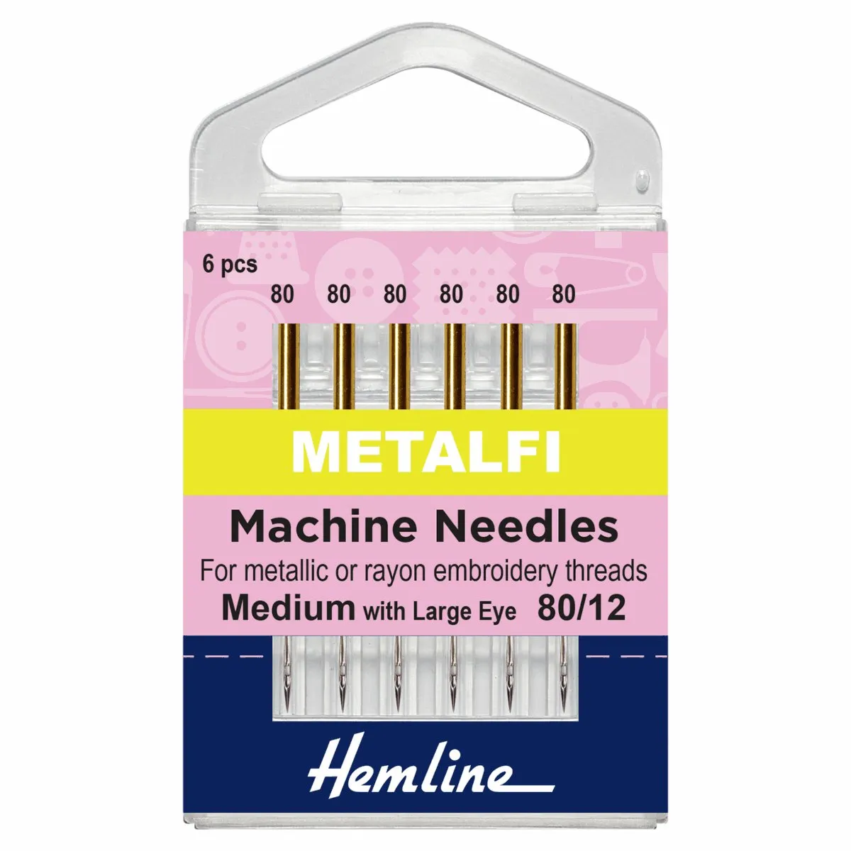 Hemline Metallic Machine Needles - Medium - 80/12