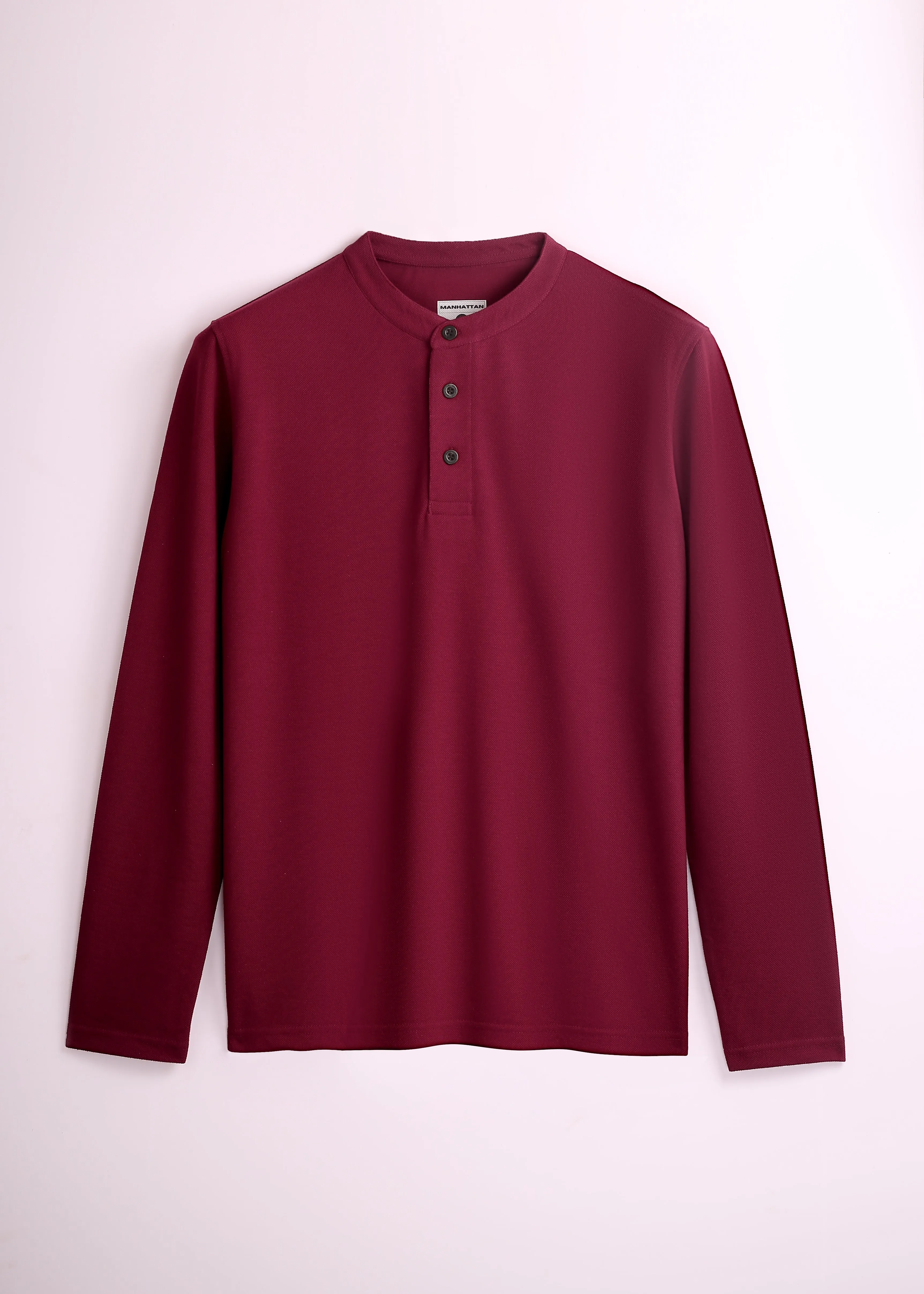 Henley Full Sleeve Unisex Maroon