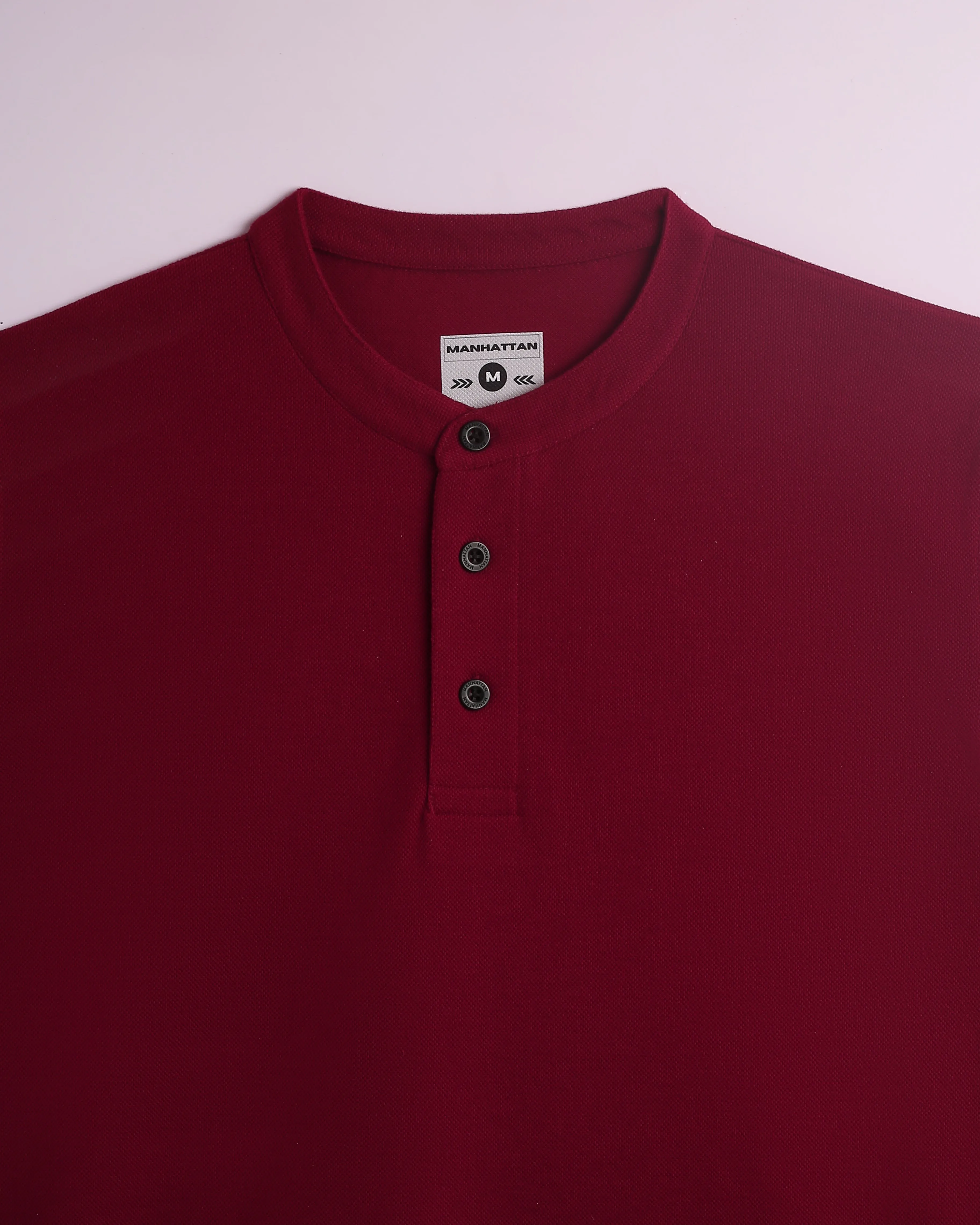 Henley Full Sleeve Unisex Maroon
