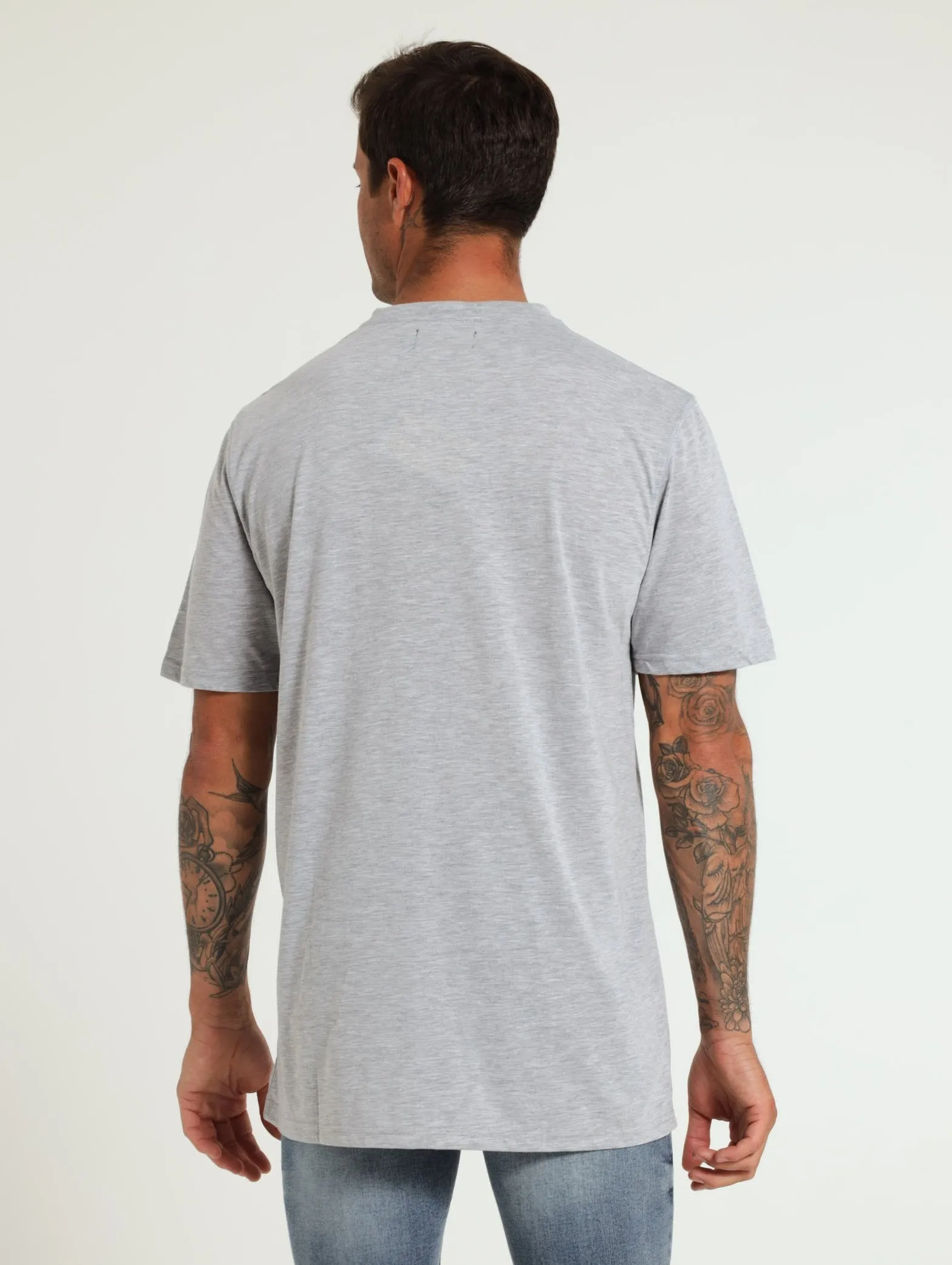 Henley Tee - Grey Melange