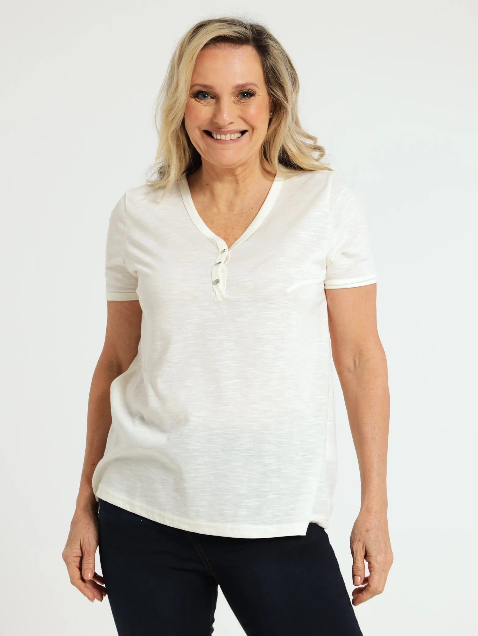 Henley Tee - White