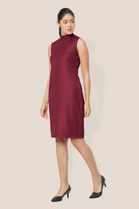 Holly High Neck dress - Maroon