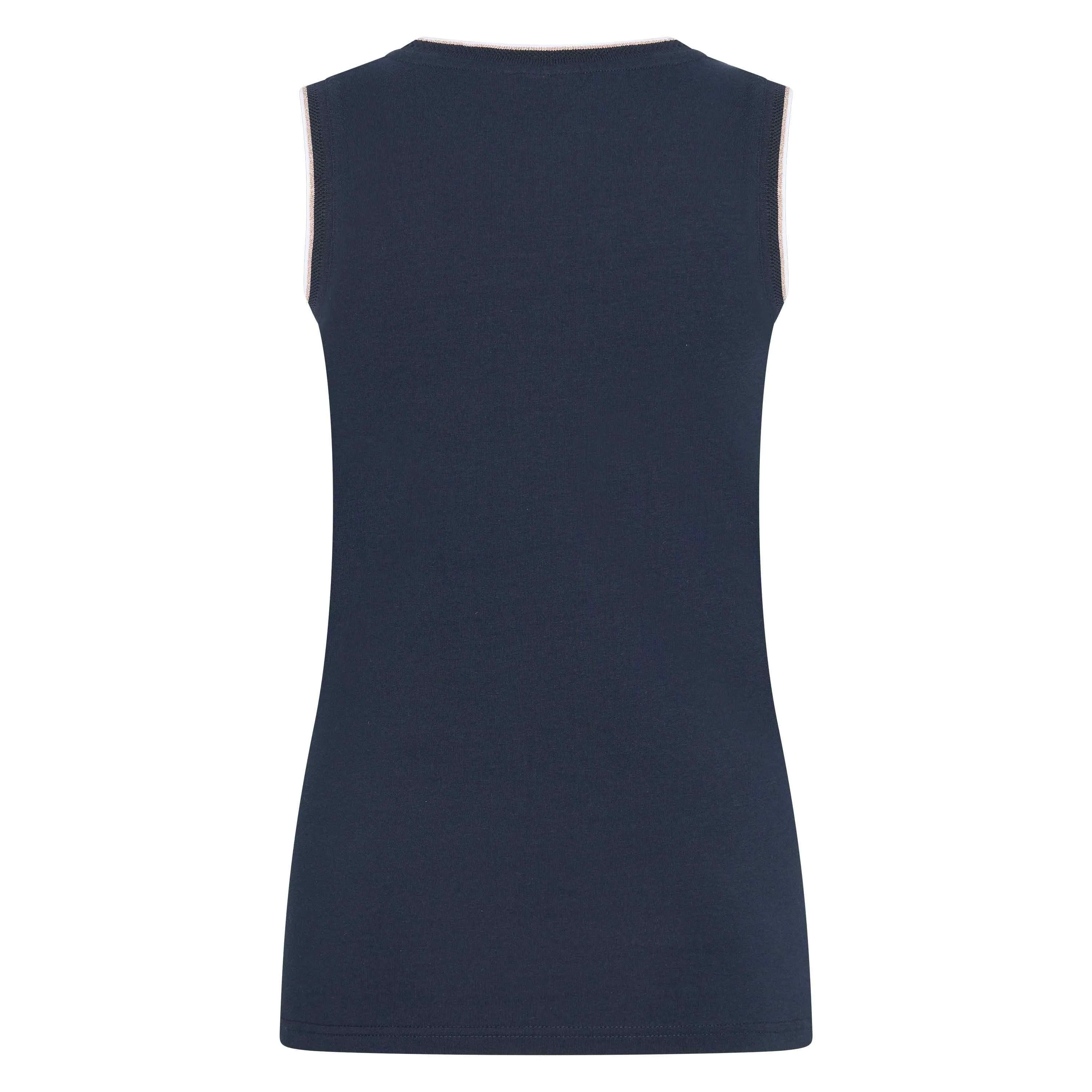 HV Polo Navy rose gold Hope vest top
