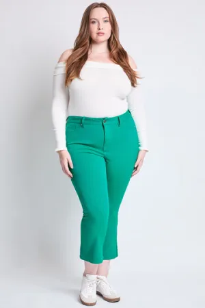Hyper-Stretch Plus Crop Kick Flare: Green