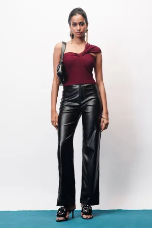 Iconic Slit Hem Leather Pants