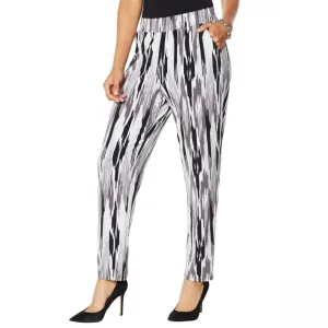 IMAN Women's City Chic Ikat Jersey Knit Ankle Pants