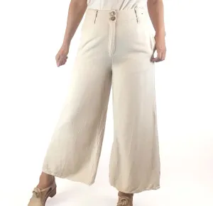 Iris Maxi natural linen/silk pants size 8