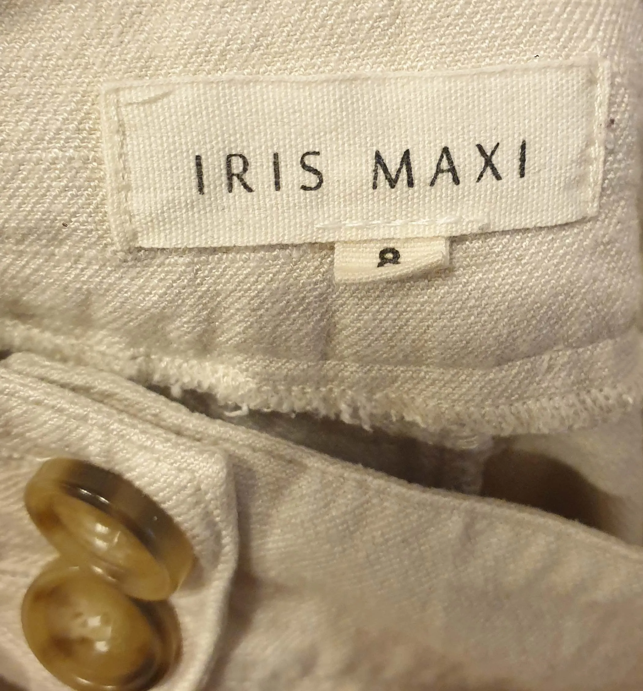 Iris Maxi natural linen/silk pants size 8