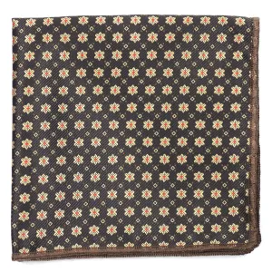 Jacquard Mini Brown Pocket Square