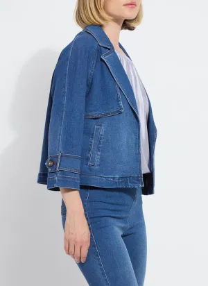 Jeanne Cropped Tencel Denim Trench Curvy