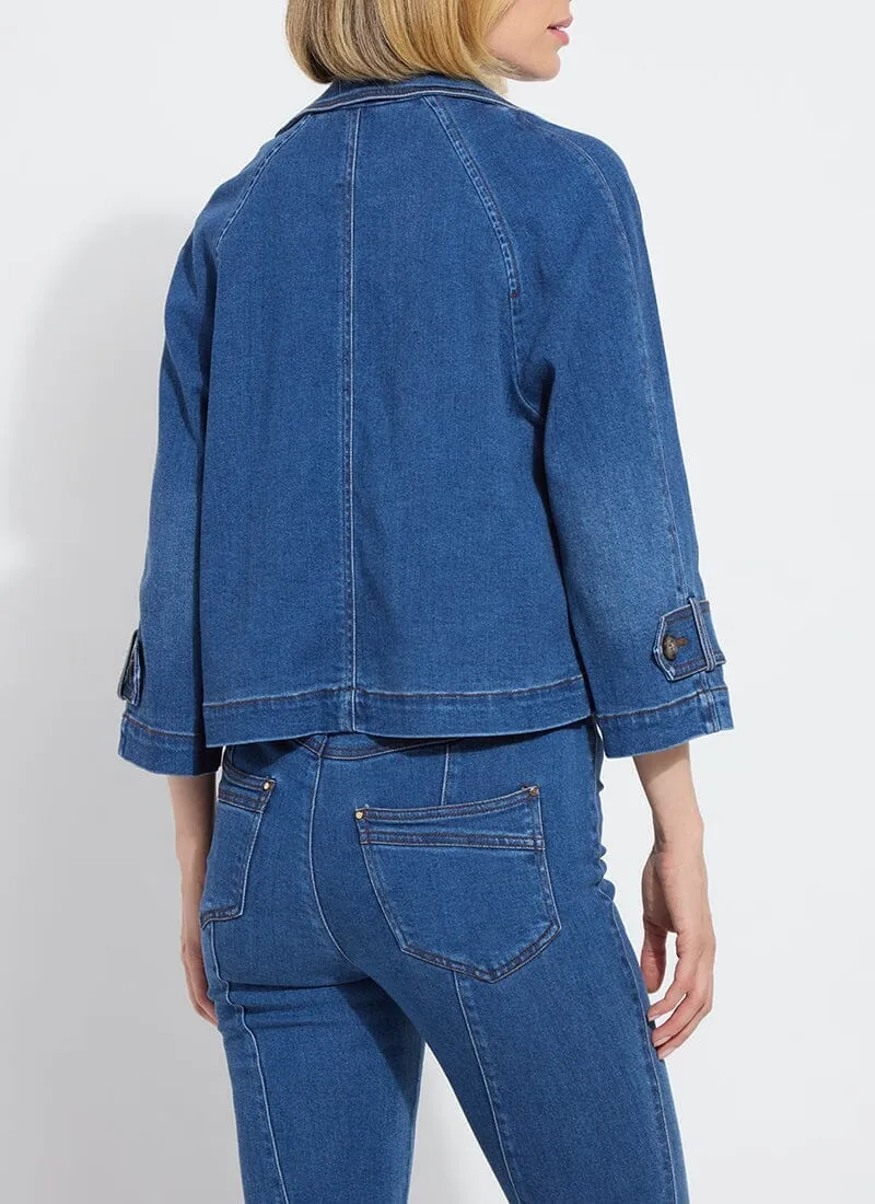 Jeanne Cropped Tencel Denim Trench Curvy