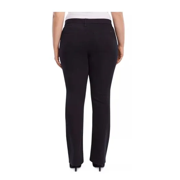 Jen 7 Black Coated Slim Bootcut Sculpting Pants