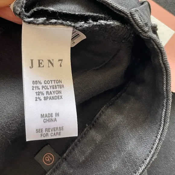 Jen 7 Black Coated Slim Bootcut Sculpting Pants