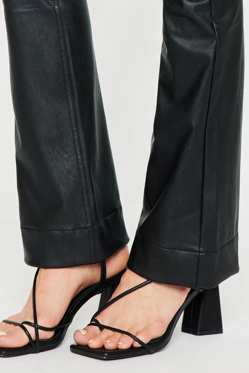Joan High Rise Faux Leather Bootcut Pants