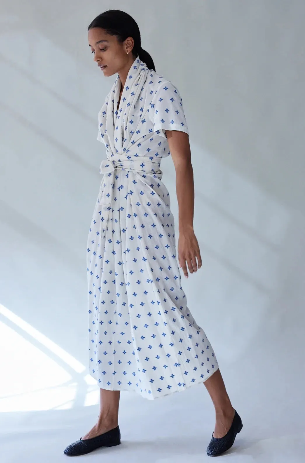 Jocelyn Dress, Cornflower Blossom Fil Coupe