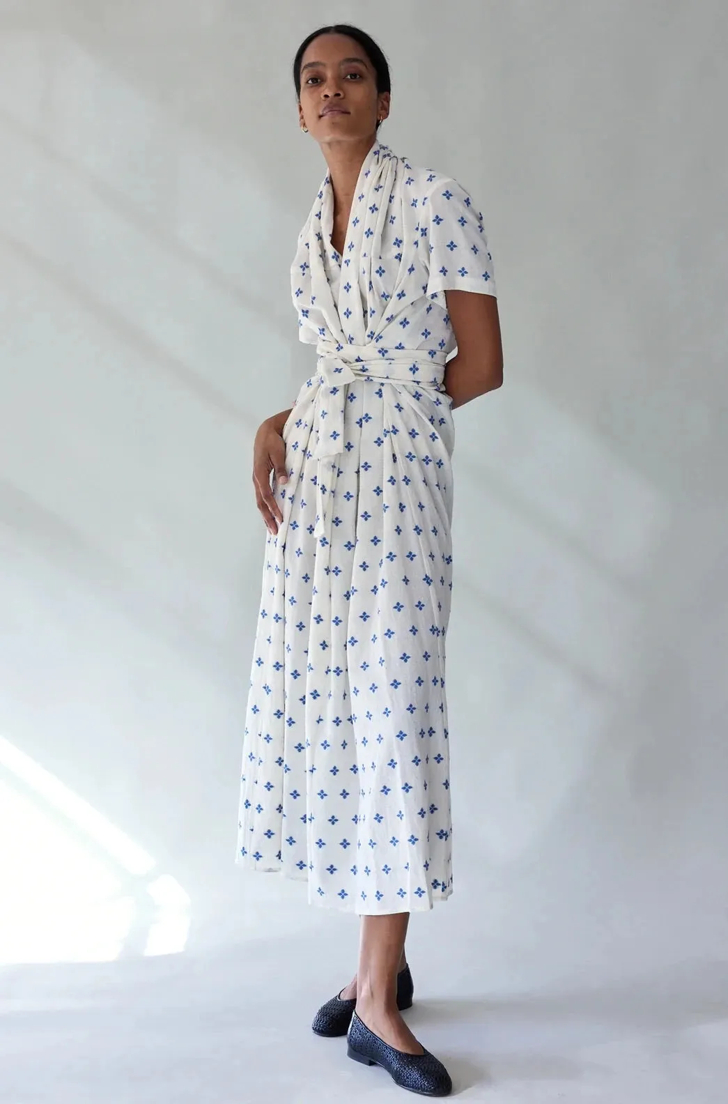 Jocelyn Dress, Cornflower Blossom Fil Coupe