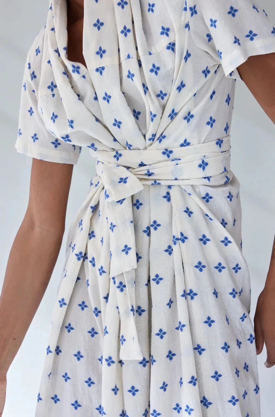 Jocelyn Dress, Cornflower Blossom Fil Coupe