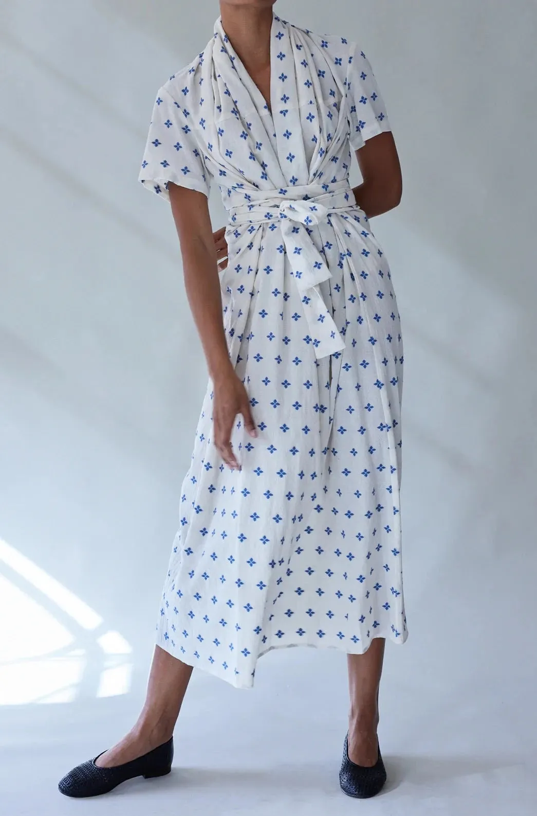 Jocelyn Dress, Cornflower Blossom Fil Coupe