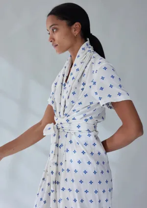 Jocelyn Dress, Cornflower Blossom Fil Coupe