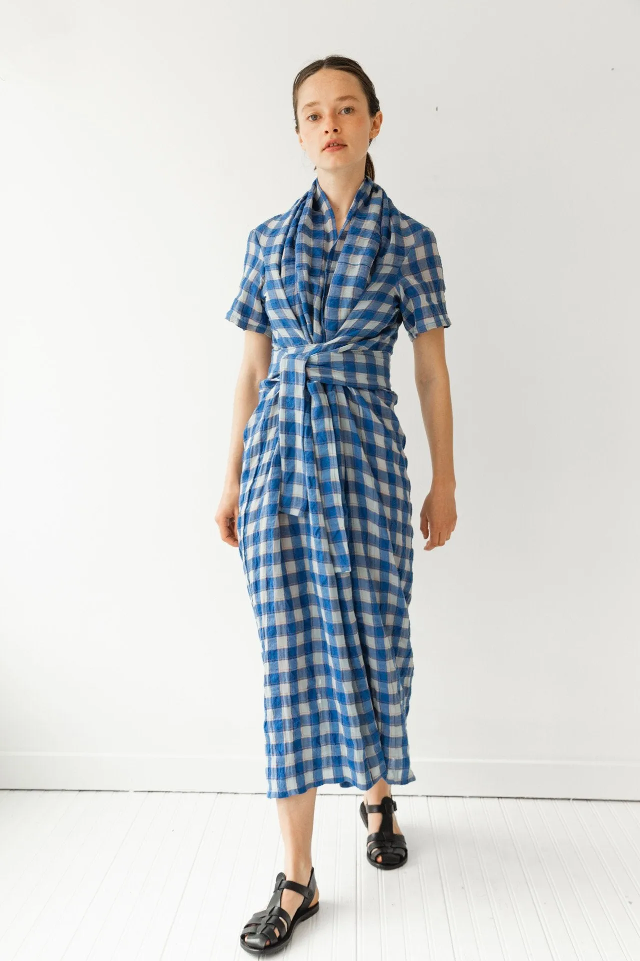 Joceyln Dress, Royal Gauze Plaid