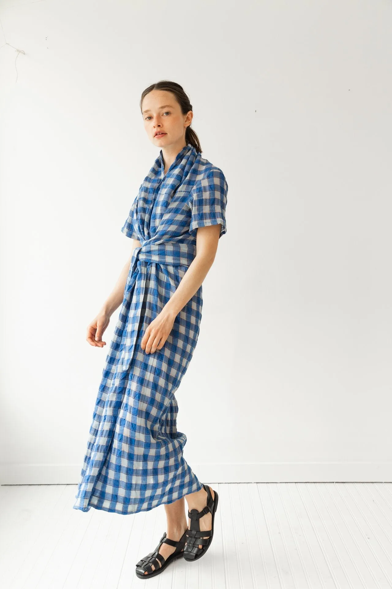 Joceyln Dress, Royal Gauze Plaid