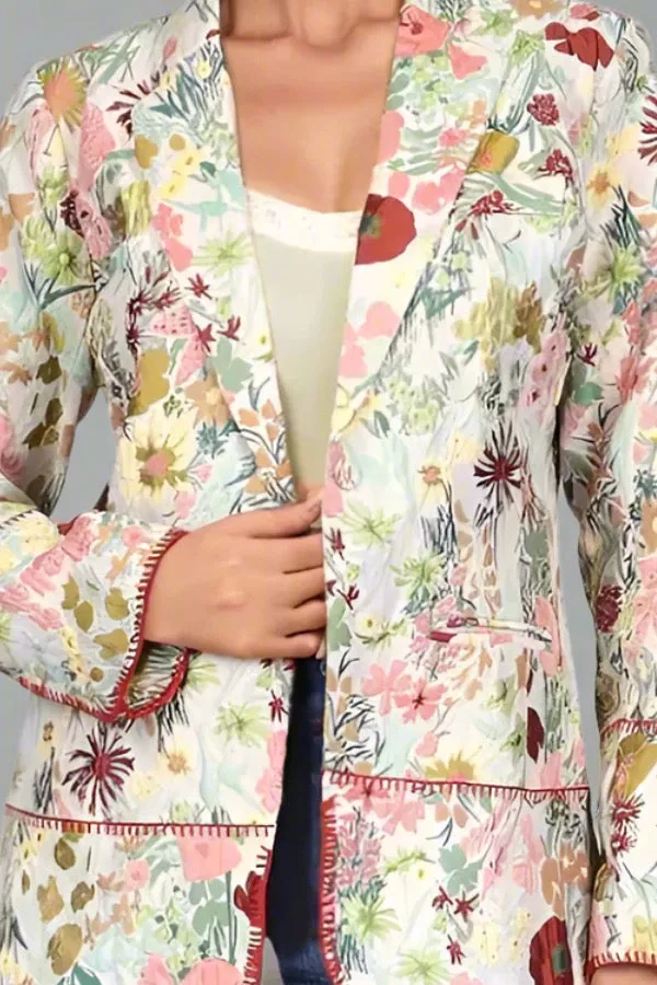 Johnny Was Lusha Jacquard Floral Blazer Jacket C41424