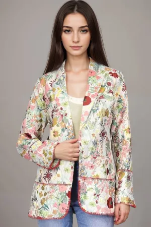 Johnny Was Lusha Jacquard Floral Blazer Jacket C41424