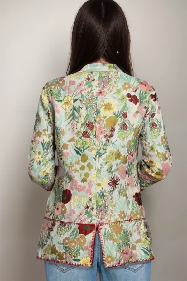 Johnny Was Lusha Jacquard Floral Blazer Jacket C41424