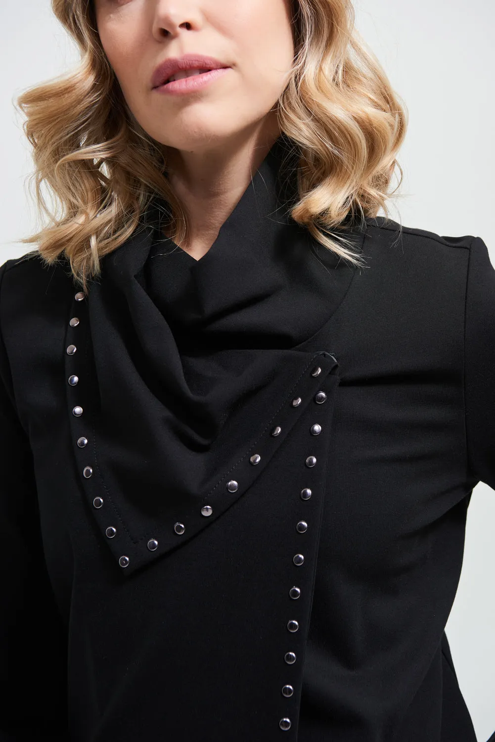 Joseph Ribkoff Black Studded Cocoon Jacket Style 213054